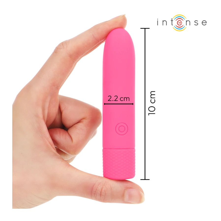 INTENSE  SYMONE USB TAASLAETAV VIBRATING BULL 8 VIBRATIONS ROOSA 10 X 2,2 CM